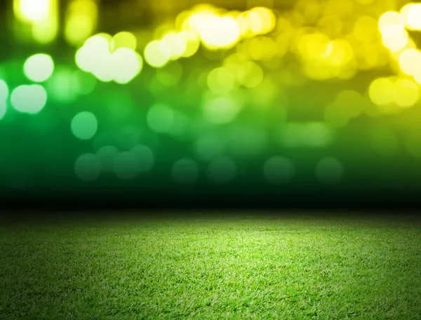 Soccer field and bokeh background — Stock Photo, Image