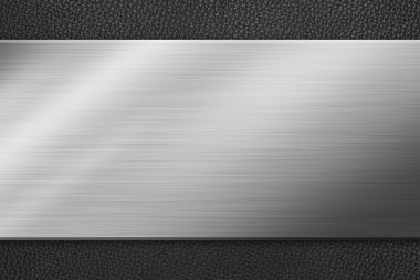 metal arka plan üzerinde siyah deri