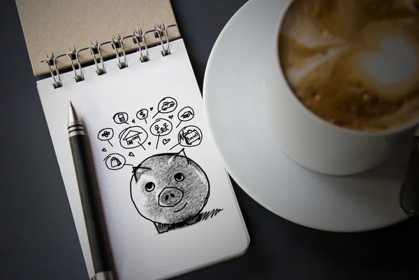 kumbara ve para tasarrufu kavramını temsil etmek için simge tasarım