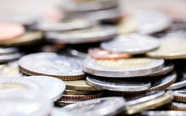 Makro Tayland baht paraları arka planda