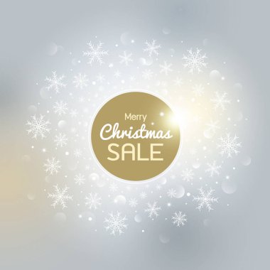 Kar taneli Noel pankartı tasarımı ve gri arkaplan çizimi üzerinde ışık efekti