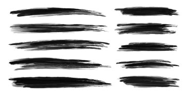 Beyaz arkaplan vektör illüstrasyonunda fırça darbeleri