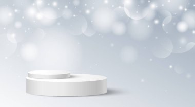 Bokeh arkaplan vektör illüstrasyonunda podyum