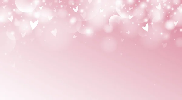 Valentinstag Hintergrunddesign Von Herzen Und Bokeh Licht Mit Copy Space — Stockvektor