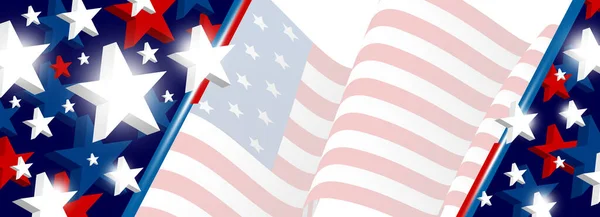 Usa Achtergrond Ontwerp Onafhankelijkheid Dag Banner Ster Met Amerikaanse Vlag — Stockvector