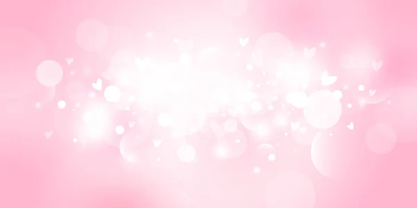 Luces Bokeh Rosa Abstractas Con Fondo Corazones Con Ilustración Vectorial — Vector de stock