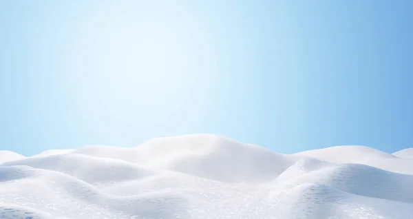 Snowdrift Tłem Nieba Zimowym Renderowania — Zdjęcie stockowe