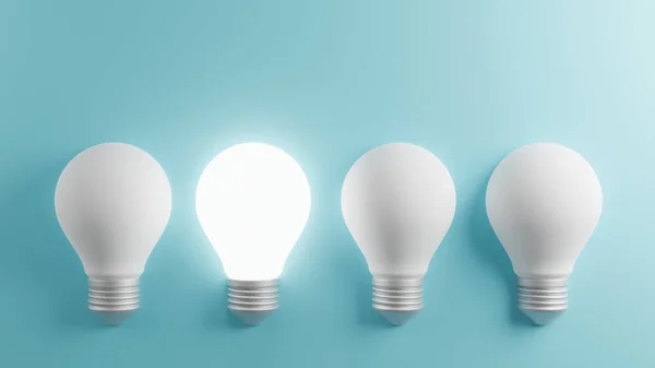 Light Bulb Blue Background Render — 스톡 사진