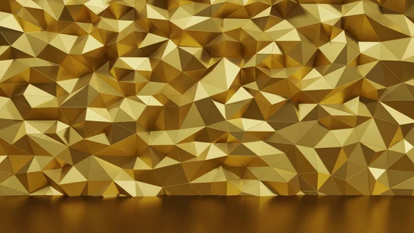 Altın metal duvar düşük polyester arka plan 3d oluşturucu