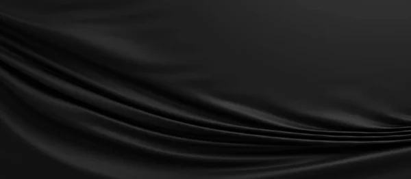 概要コピースペース3Dレンダリング付き黒生地の背景 — ストック写真