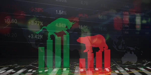 Bullish Και Γενειάδα Χρηματιστηριακή Αγορά Καθιστούν — Φωτογραφία Αρχείου