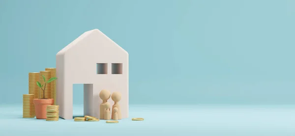Sparen Für Ein Haus Rendering — Stockfoto