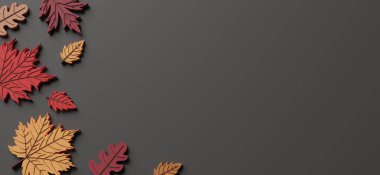 Autumn banner design with copy space 3D render