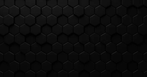 Svart Hexagon Bakgrund Render — Stockfoto