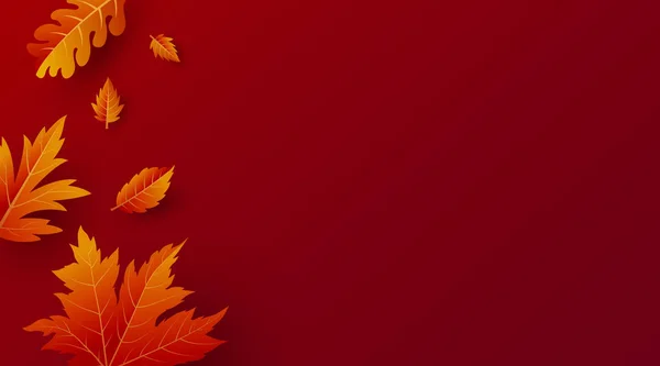 Podzim Opouští Banner Pozadí Vektorové Ilustrace — Stockový vektor