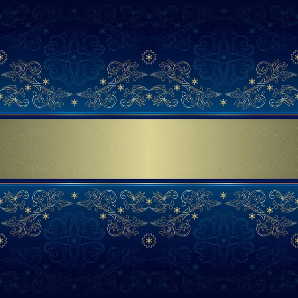 Modèle avec motif floral sans couture orné sur un backgrou bleu — Image vectorielle