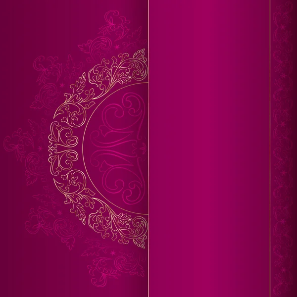 Gold vintage florale Muster auf rosa Hintergrund — Stockvektor