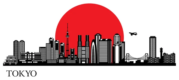 Silueta de ciudad de Tokio — Vector de stock