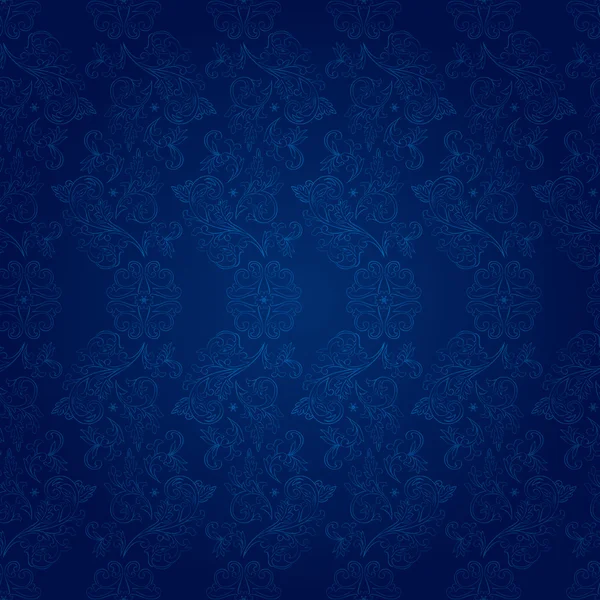 Vintage motif floral sans couture sur bleu — Image vectorielle