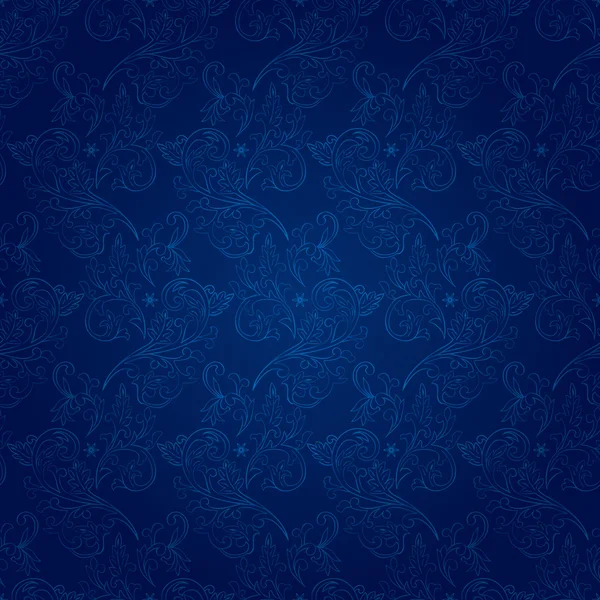Vintage motif floral sans couture sur bleu — Image vectorielle