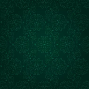 Vintage çiçek seamless modeli yeşil