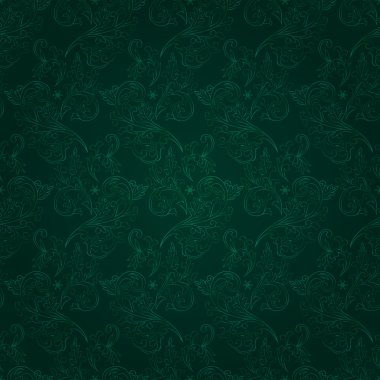 Vintage çiçek seamless modeli yeşil