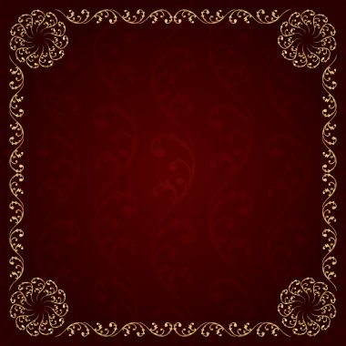 Altın Çerçeve vintage çiçek öğeleri