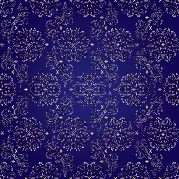 Patrón floral vintage sin costuras sobre fondo violeta — Vector de stock