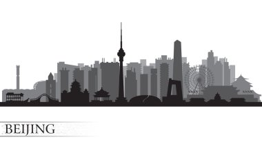 Beijing city skyline silhouette clipart