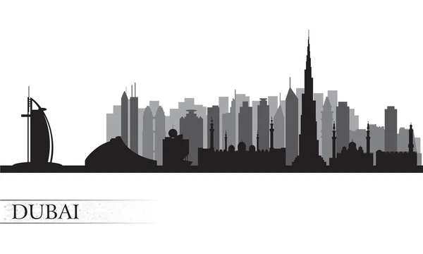 Silueta del horizonte de la ciudad de Dubai — Vector de stock