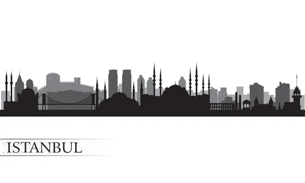 Istanbul città skyline silhouette — Vettoriale Stock