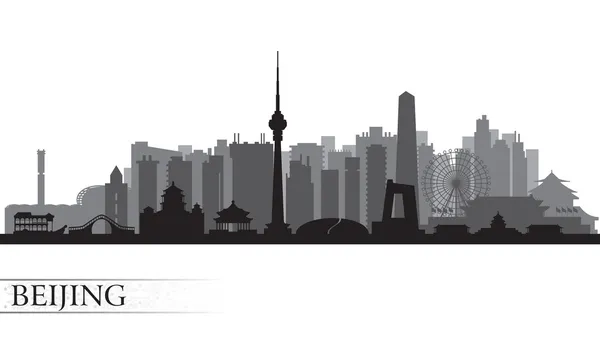 Silueta del horizonte de la ciudad de Beijing — Vector de stock