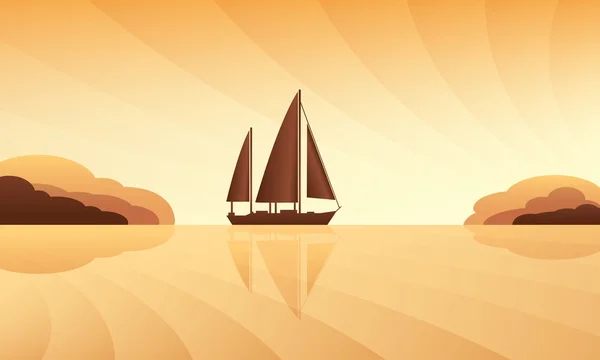 帆船のスカイライン — ストックベクタ
