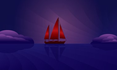 yelkenli gemi üzerinde gece manzarası