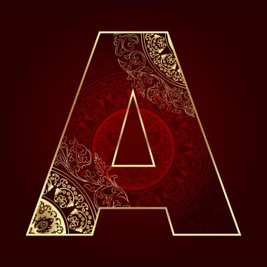 Vintage Alfabe harf floral swirls ile bir