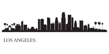 Los Angeles city skyline silhouette background