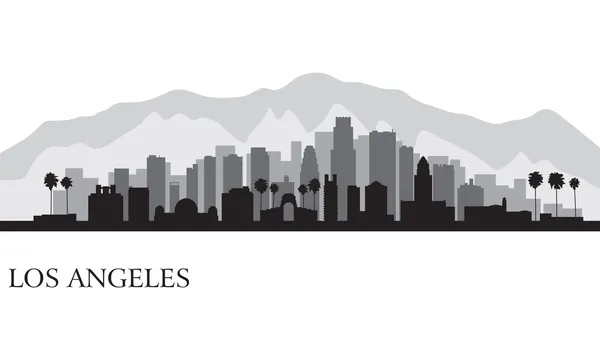 Ciudad de Los Ángeles skyline silueta detallada — Vector de stock