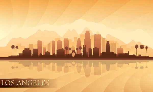 Los angeles city skyline sylwetka szczegółowe — Wektor stockowy