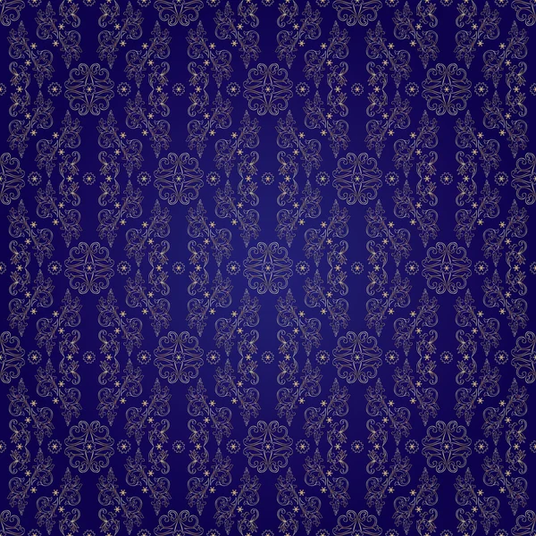 Floral vintage seamless pattern on violet background — Stock Vector