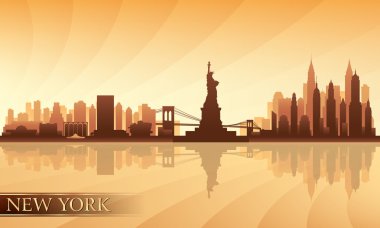 New york şehir silüeti detaylı siluet