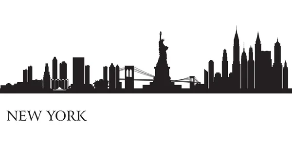 Nova Iorque skyline silhueta fundo — Vetor de Stock