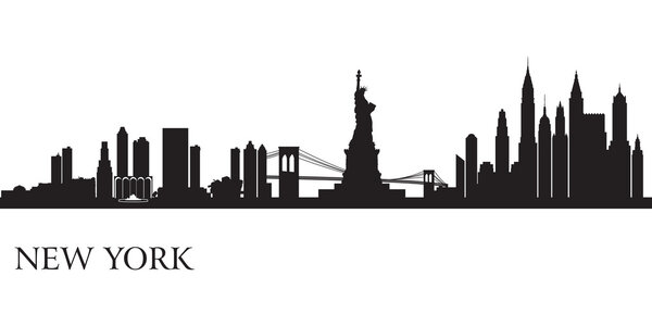 New York city skyline silhouette background