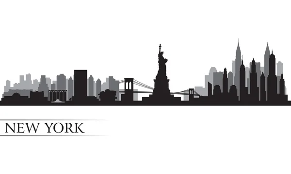 Nueva York skyline silueta detallada — Vector de stock