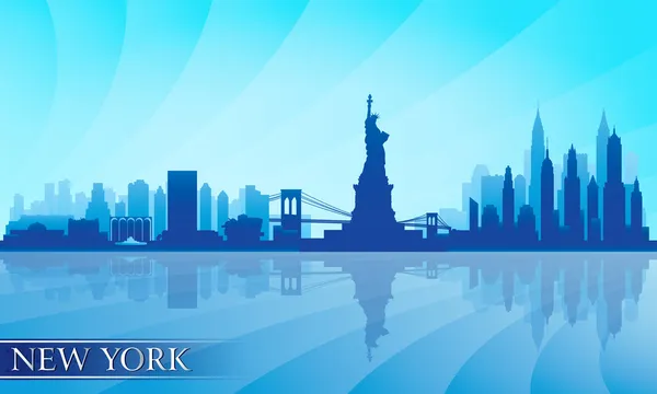 New york city skyline gedetailleerde silhouet — Stockvector