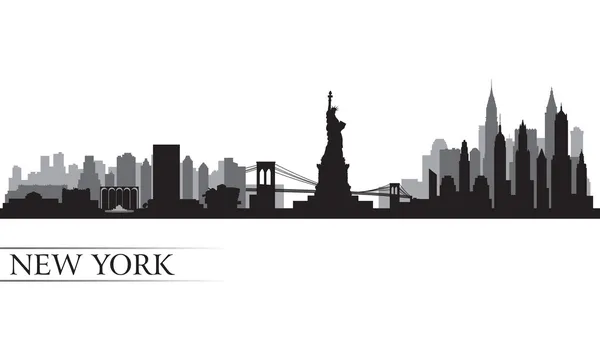 New York city skyline részletes sziluett Stock Illusztrációk