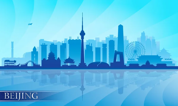 Ciudad de Beijing skyline silueta detallada — Vector de stock