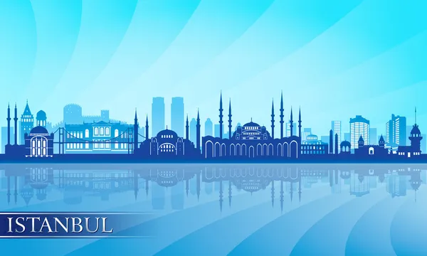 Ciudad de Estambul skyline silueta detallada — Vector de stock