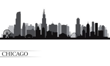 Chicago şehir manzarası detaylı siluet