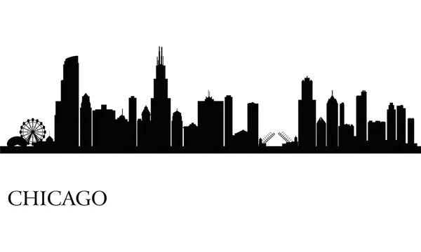 Chicago ciudad horizonte silueta fondo — Vector de stock