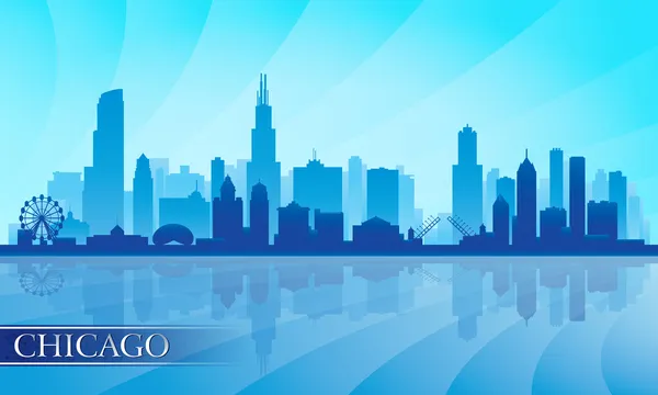 Chicago város skyline részletes sziluett — Stock Vector